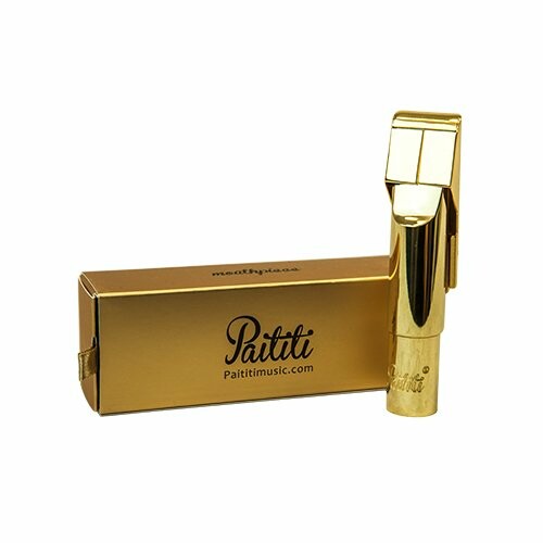 Gold saxophone mouthpiece with box