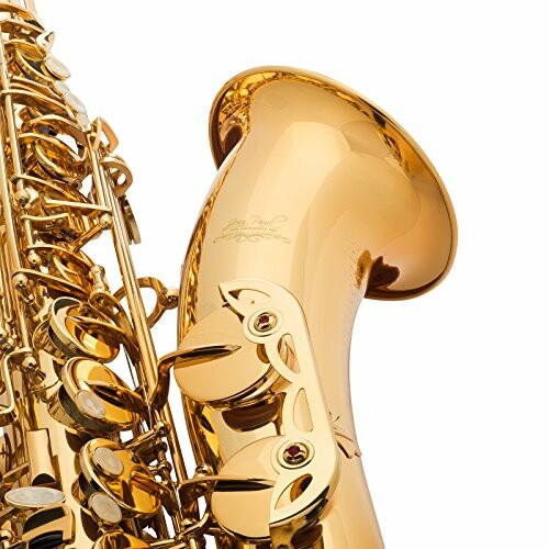 Close-up of a golden saxophone