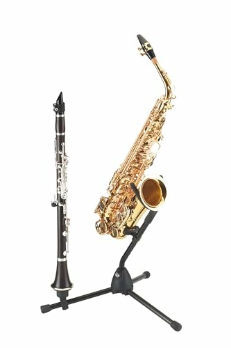 Saxophone and clarinet on a stand