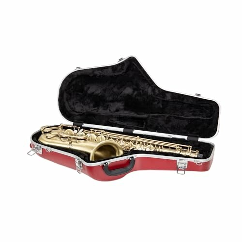 Saxophone in an open red case