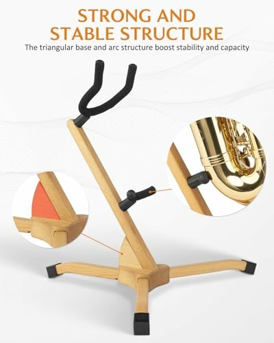 Saxophone stand with strong and stable structure